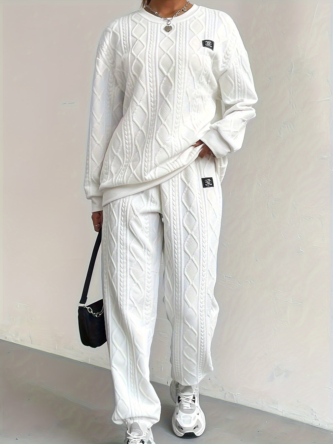 Qarissa™ | Conjunto de Lounge de Punto de Cable Luxe
