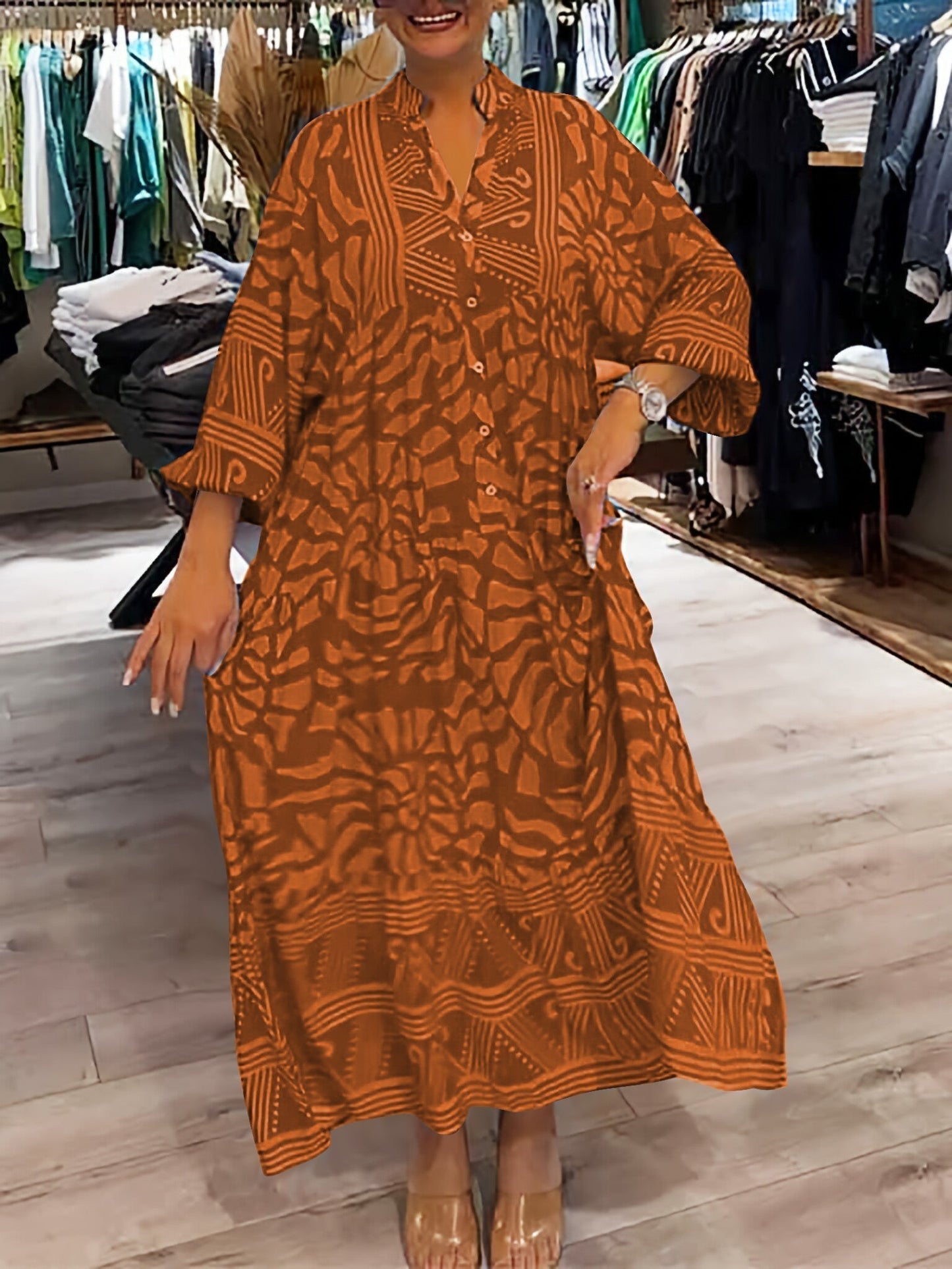 Mira | Vestido Estampado con Escote en V (Stock Limitado)