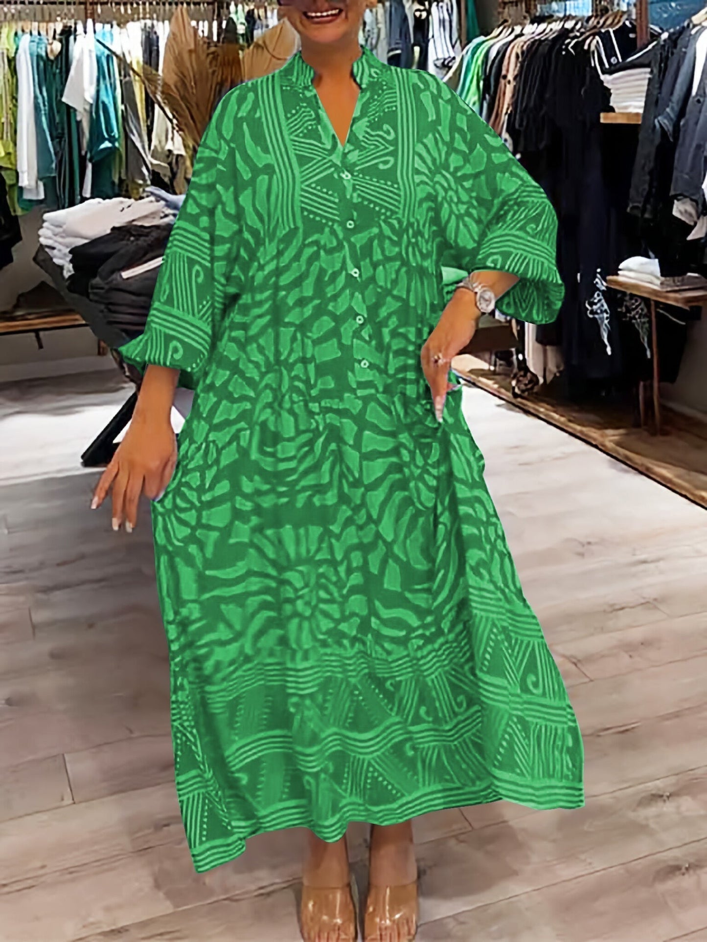 Mira | Vestido Estampado con Escote en V (Stock Limitado)