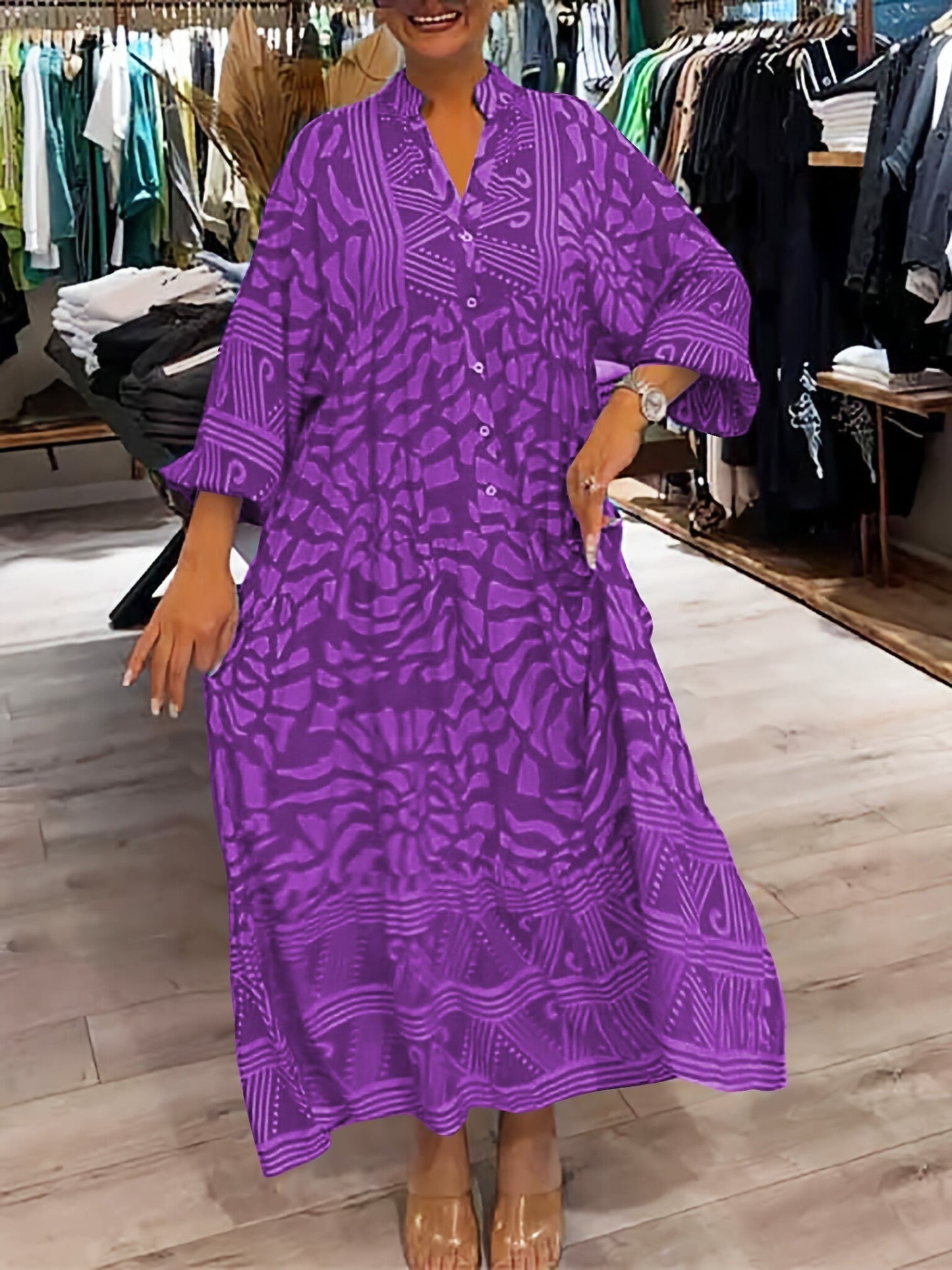 Mira | Vestido Estampado con Escote en V (Stock Limitado)