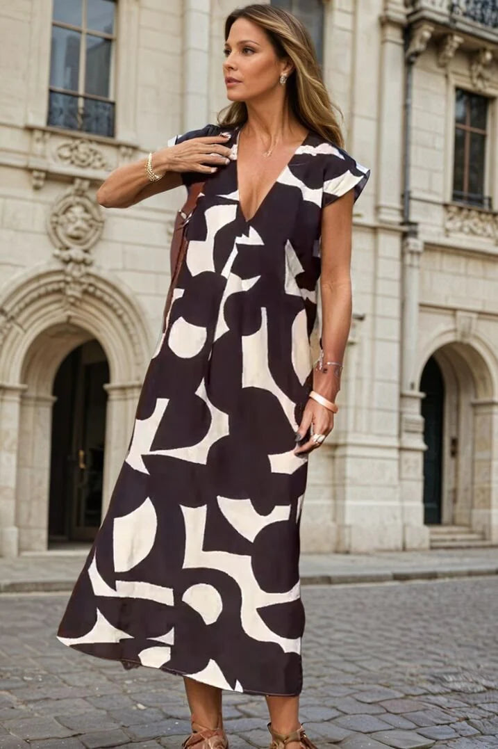 Ellen | Vestido con estampado y escote en V