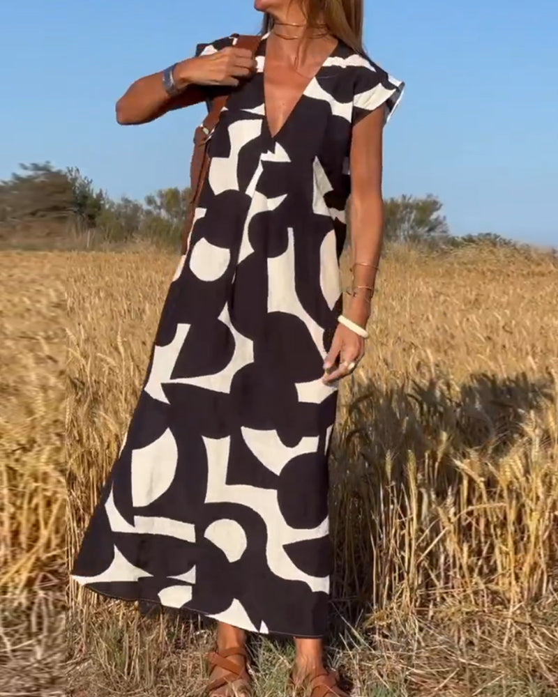 Ellen | Vestido con estampado y escote en V