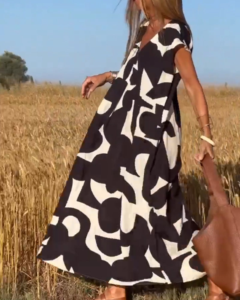 Ellen | Vestido con estampado y escote en V