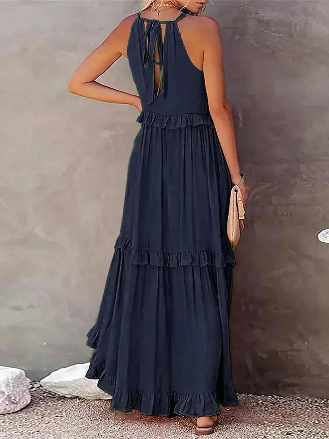 Emily™ | Vestido Maxi con Volantes y Cuello Halter (Casi agotado)