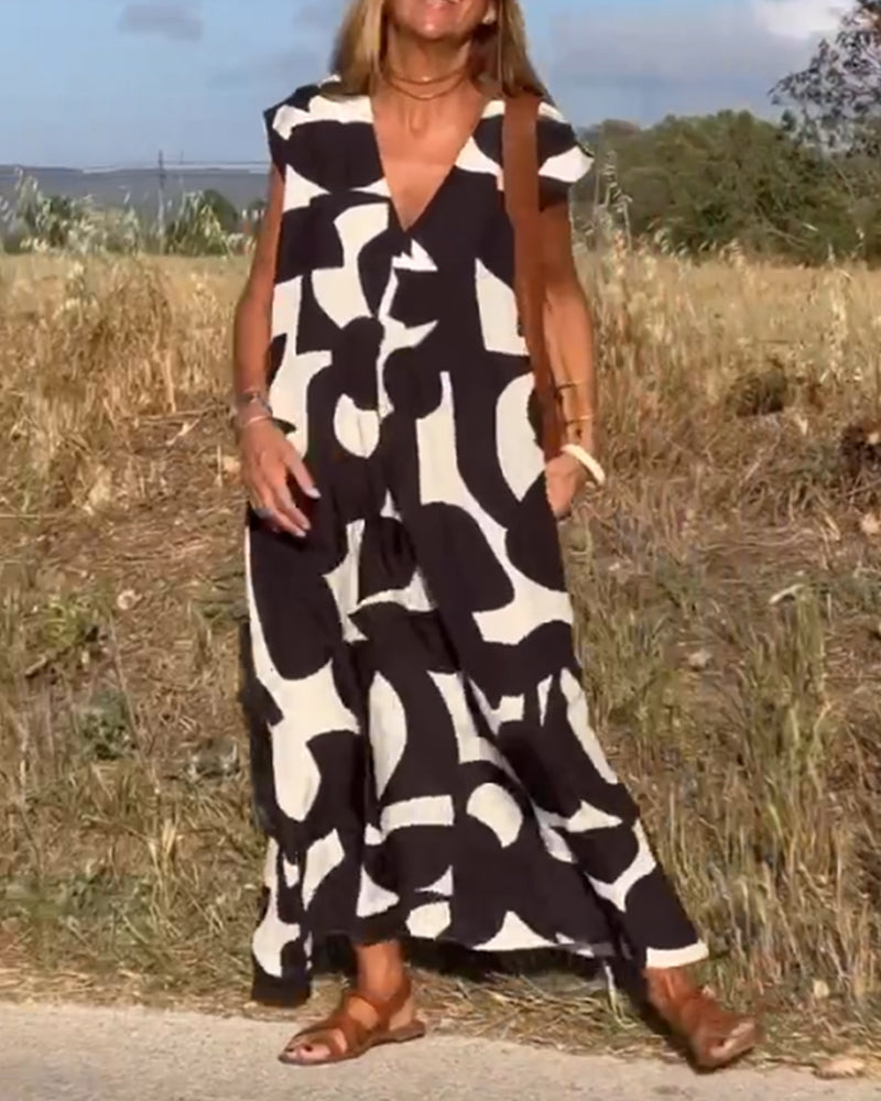 Ellen | Vestido con estampado y escote en V