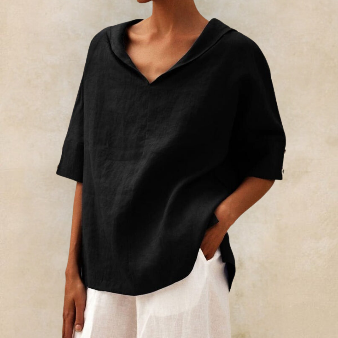 Renee™ - Camisa Casual de Lino con Cuello en V para Mujeres