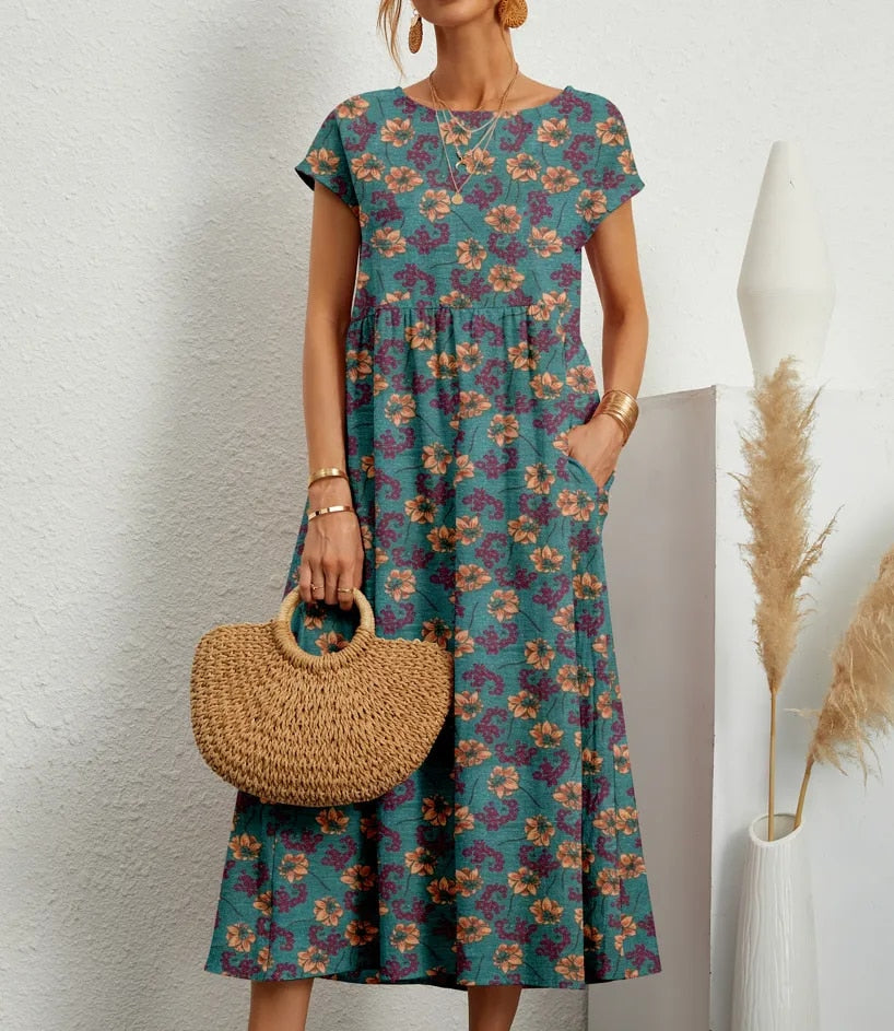 Sashira™ | Vestido Midi Floral Adelgazante (Casi Agotado)