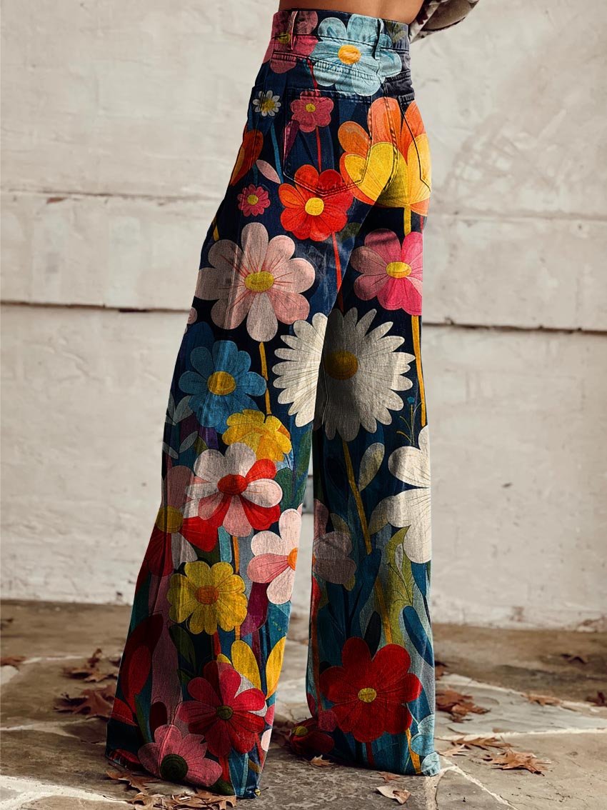 Flower Power | Pantalones Acampanados Vintage
