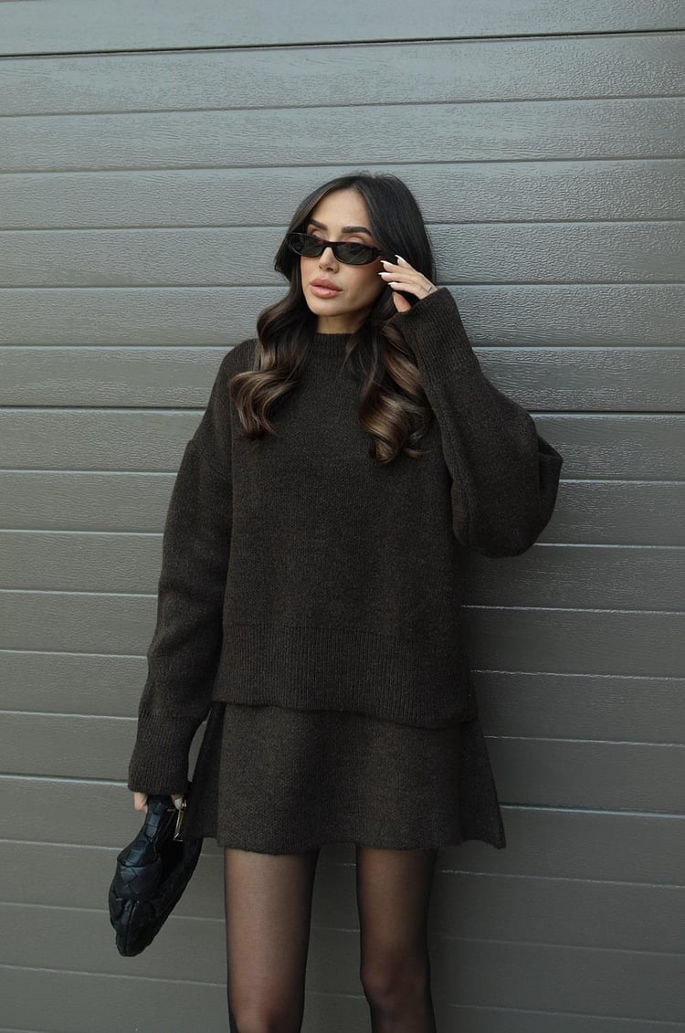 Ellora™ | Conjunto de Falda de Suéter Chic de Lujo