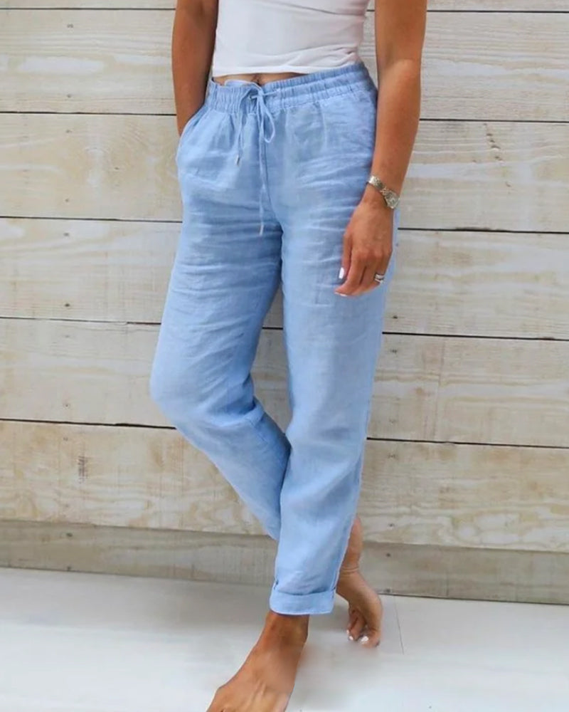 Allison™ | Pantalones Tailored de Algodón-Lino de Lujo